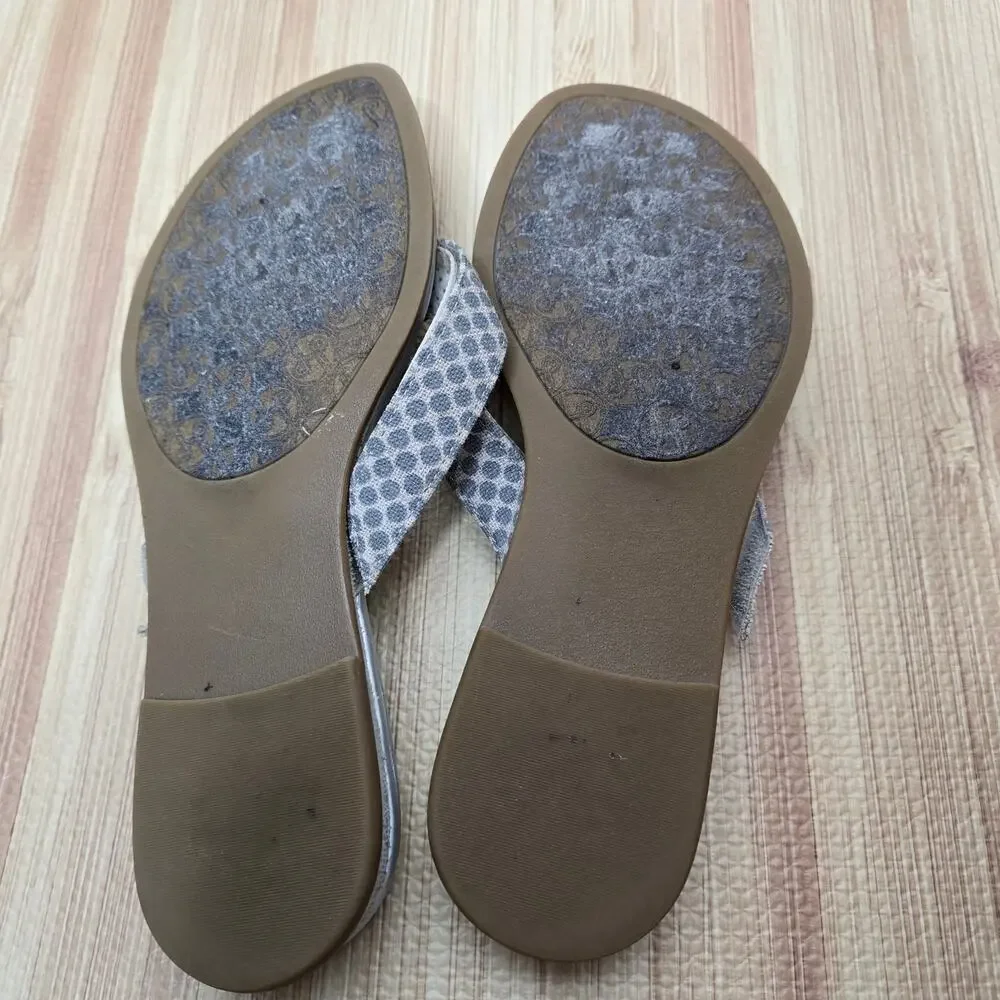 Lindsay Phillips Switchflops Silver Marie Thong Sandals Flip Flops Size 8